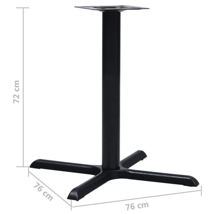Pied de table de bistro - vidaXL - Noir - Fonte - 76x76x72 cm - A monter soi-même