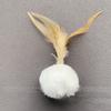 2pcs Random Color Plush Ball Feather Cat Teaser Stick For Changing Heads Cat Toy Plush Interaction Kitty Pet Toy