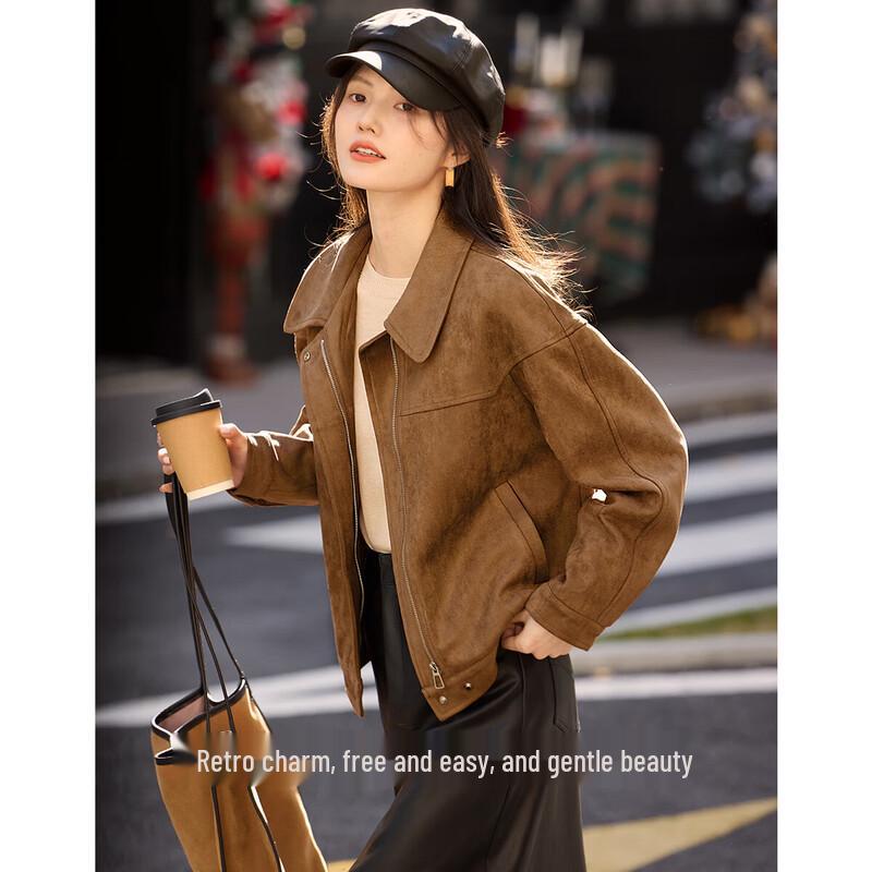 XWI Melard Suede Retro Short Casual Jacket S