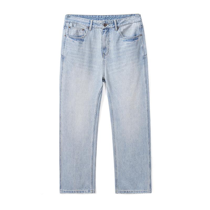 

Свободные прямые джинсы мужские уличные широкие американской стирки брюки в пол 40