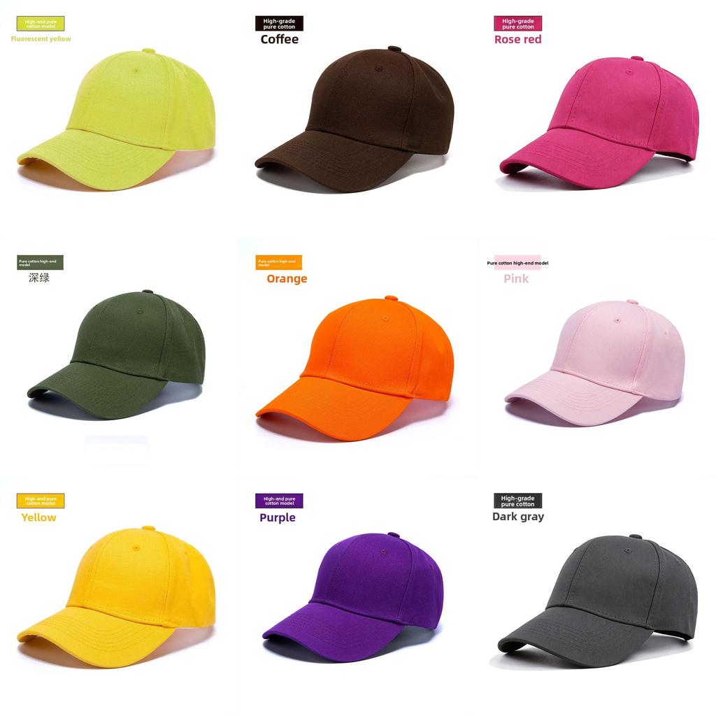 Cotton Baseball Cap With Adjustable Sunshade For Casual Wear