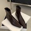 Ankle Boots for Women Flats Pointed Toe Leather Shoes  Winter Fashion Boots New Walking Leather Designer Chelsea Mujer Botas