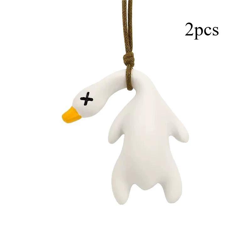1-5pcs UV Color Changing Duck Car Accessory Pochromic Keychain Hanging Ornament Creative Party Favors Gifts for Cars Decor
