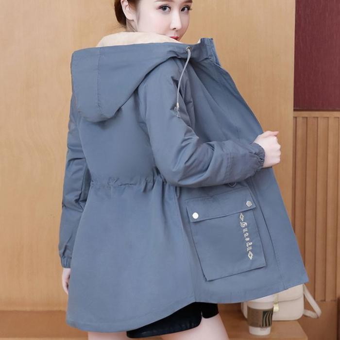 Winter Locker Kapuzen Dick Gefütterte Parkas Warmer Lässiger Trenchcoat Koreanischer Mittellanger Mantel Windjacke Schneejacken Oberbekleidung