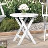 Vidaxl Folding Garden Table, White, Ø 46 Cm, Solid Acacia Wood