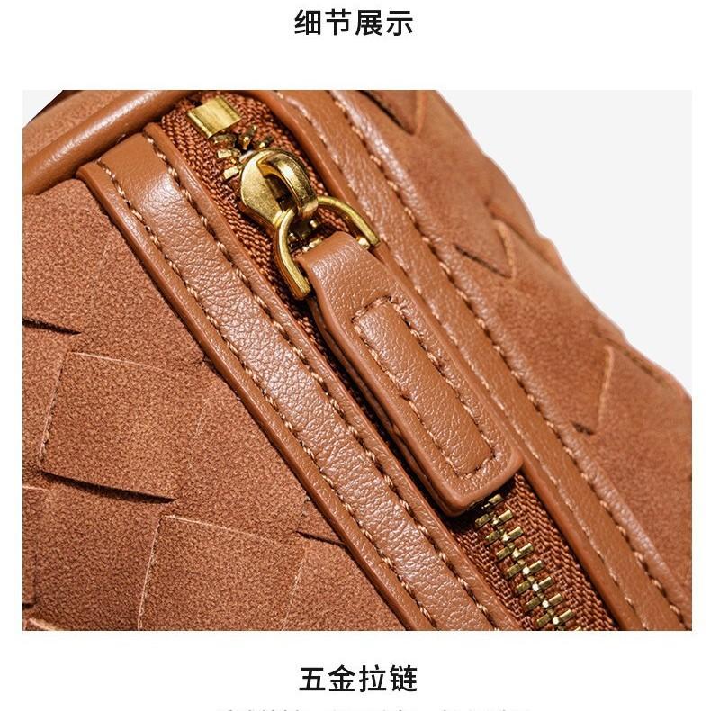 Autumn And Winter Frosted Leather Cylinder Woven Bag Fashion Trend Shoulder Underarm Bag Hand Carry Diagonal Cross Pillow Bag
