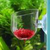 Aquarium Plant Holder Acrylic Aquatic Plant Cup Aquarium Fish Tank Glass Plant Pot With Suction Holder Feeding Container Stand