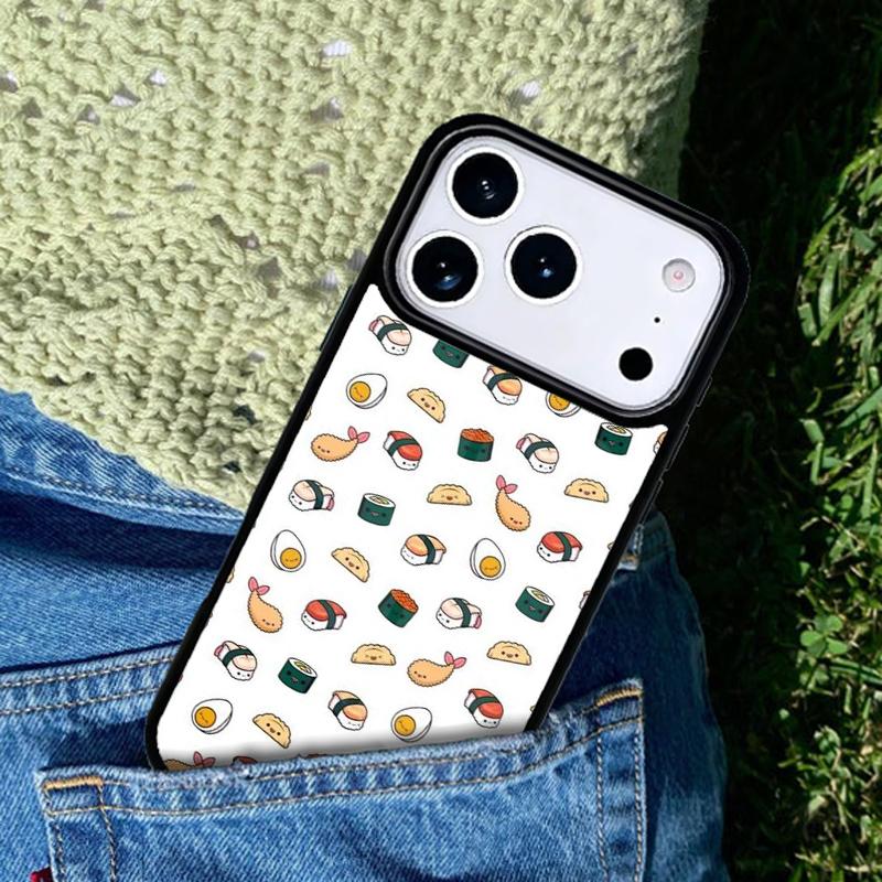 Sushi Pattern Phone Case For iPhone 17 AIR 16 Pro Max 15 14 Pro 11 12 13 Shockproof Silicone Cover