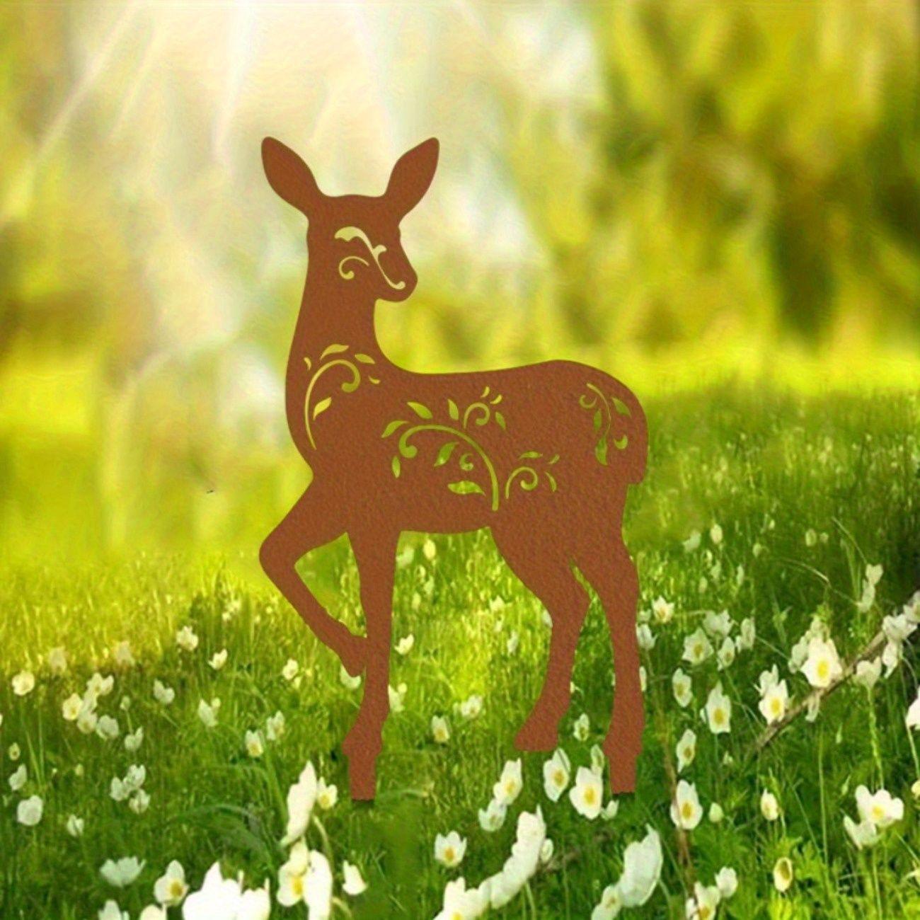 Sturdy Metal Deer Sculpture Garden Decoration 16x30