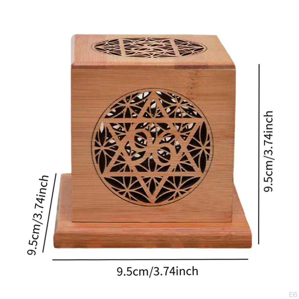 Incense Holder Box in Wood for Tabletop Use with Lid Relaxation
