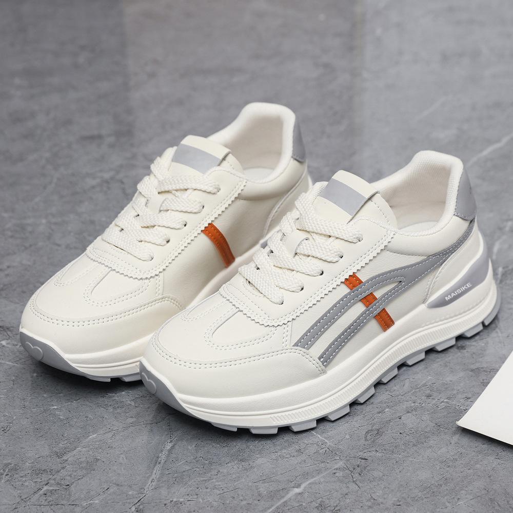 Summer new leather shoes platform sports casual women's shoes little white shoes soft sole lightweight running shoes lightweight trendy shoes