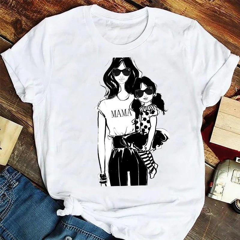 

Mother Fashion Clothes Stylish T Tshirt Top Lady Print Girl Tee T-Shirt T-shirts Women Cartoon Leopard Letter Trend Mama Mom XXXL