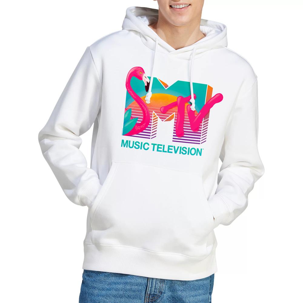 MTV Mens Vibrant Flamingo Sunset Hoodie