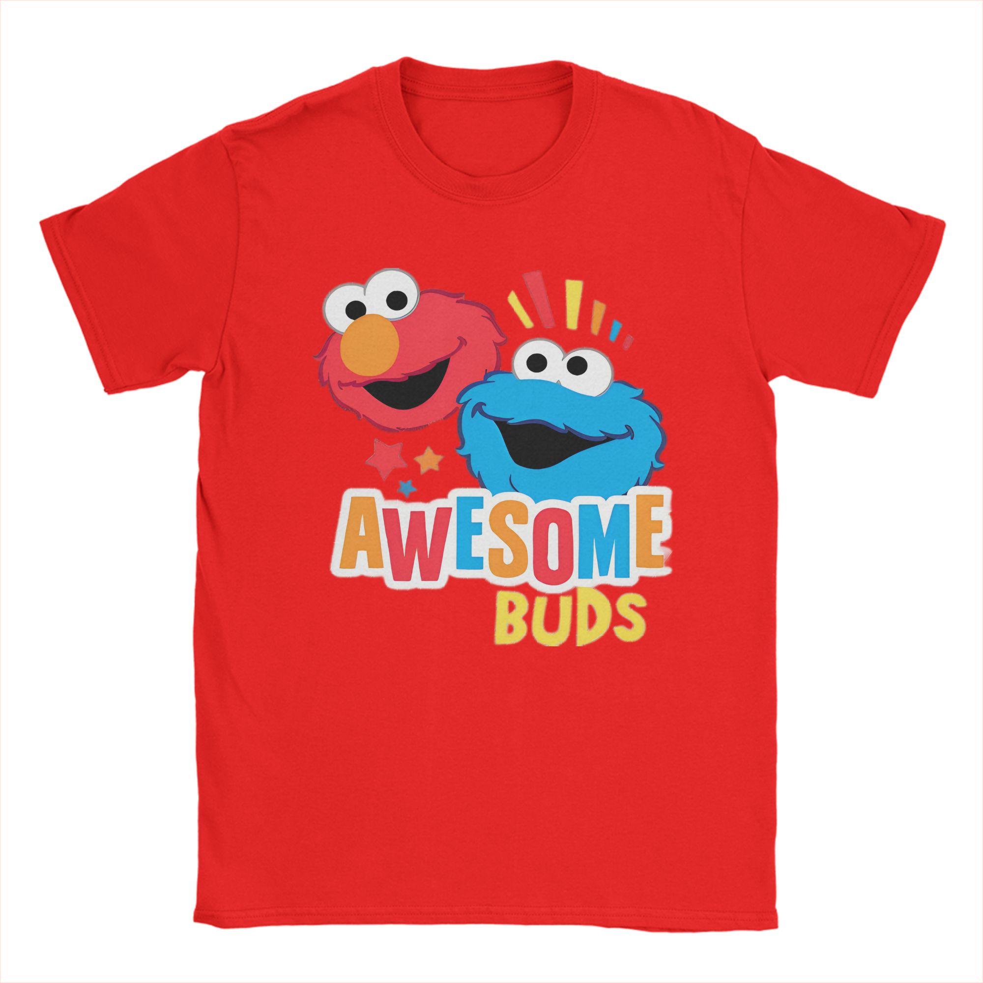 Retro Cookie Monster Elmo Sesames Streets T Shirt Unisexs Cotton Short Sleeve Oneck Summer Top Tee S