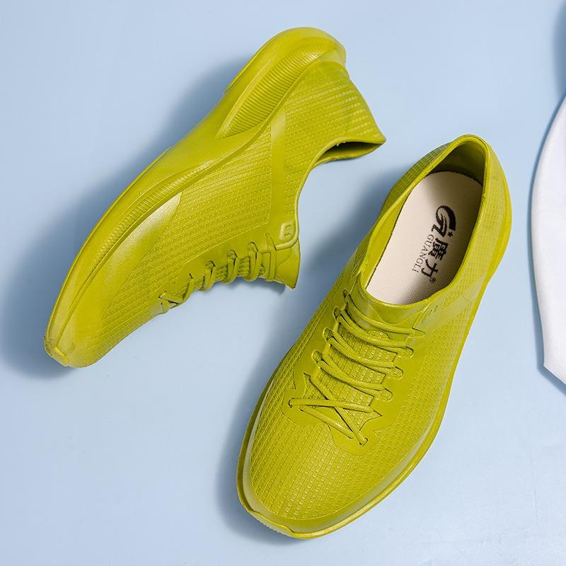 

Низкие резиновые дождевые туфли, водные туфли, мужские взрослые на плоской подошве, легкие водонепроницаемые туфли, резиновые туфли с низким верхом, галоши, нескользящие, с коротким голенищем, для работы, лето 44 зелёный