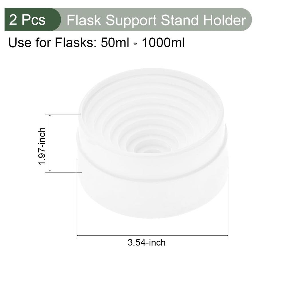 YOKIVE Plastic Flask Stand Holder, Set of 2, for Upright Bulb-Bottom Flasks (50ml-1000ml), Ideal for Chemistry Labs (90mm Diameter)