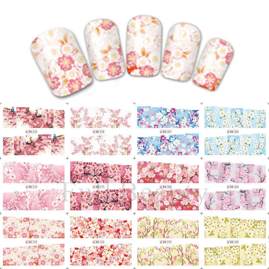 Nail Art Sticker, Spring And Summer Flower And Grass Series, Zou Ju Flower Watermark Nail Sticker