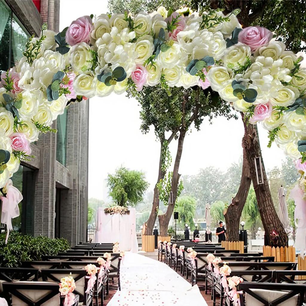 Flower Row Hanging Decoration Artificial Flower DIY Wedding Wall Arrangement Peony Rose Arch Backdrop Background Plants Wall Pad