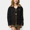 Vans X Cher Strauberry Collaboration Removable Leopard Print Collar Denim Jacket Women Jacket Black VN0A5JNYBLK