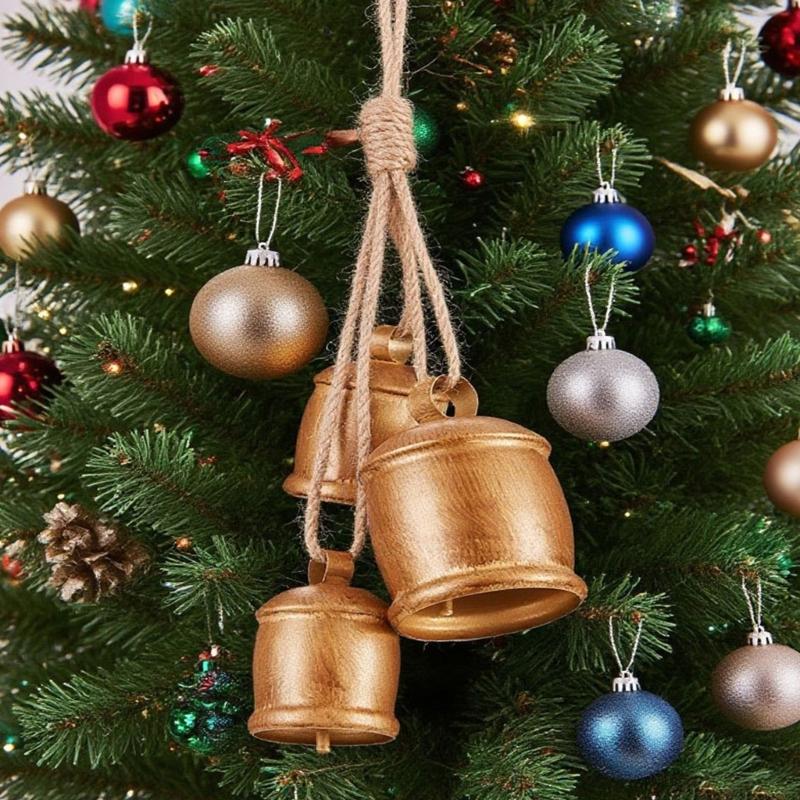 Rustproof Christmas Bell For Home And Garden Festival Decoration Elegant Holiday Ornament for Indoor Outdoor