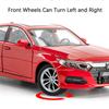 1:24 Scale Honda Accord Toy Model Cars Metal Diecast RAV4 Miniature Models Sound Light Pull Back Doors Opened for Children Gifts