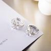 European and American Fashion Eight-Heart Eight-Arrow Zircon Clover Ear Clip Earrings for Women