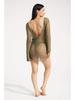 European & American 2025 Summer Knitted Beach Cover-up Dress - Sexy, Hollow-out Vacation Style for Women