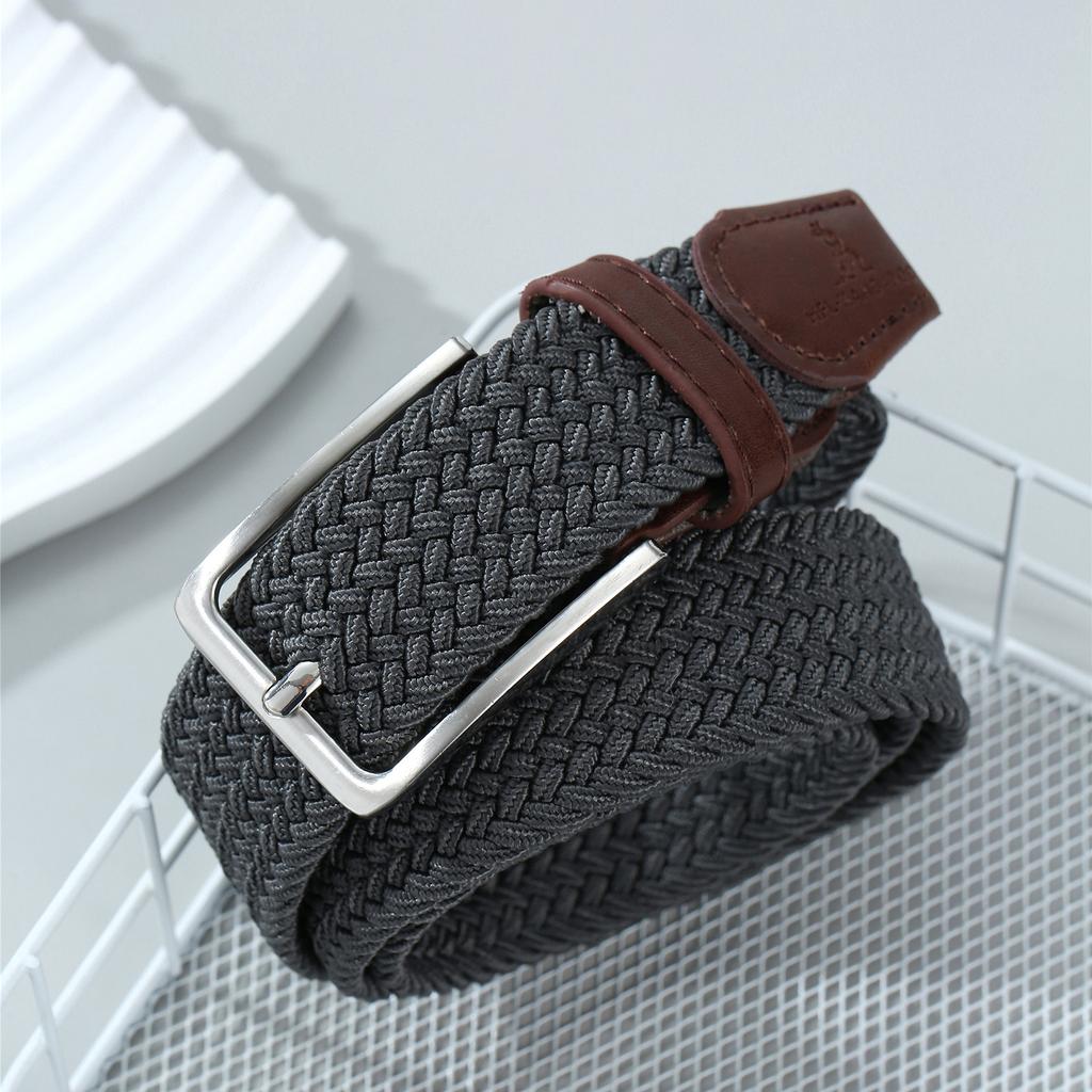 Non-Porous Non-Punching Men'S And Women'S Woven Belts Elastic Canvas Belts Female Student Belts Tide