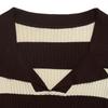 2026 Autumn/Winter Women's Retro Striped Knitted Long Sleeve Sweater with Lapel
