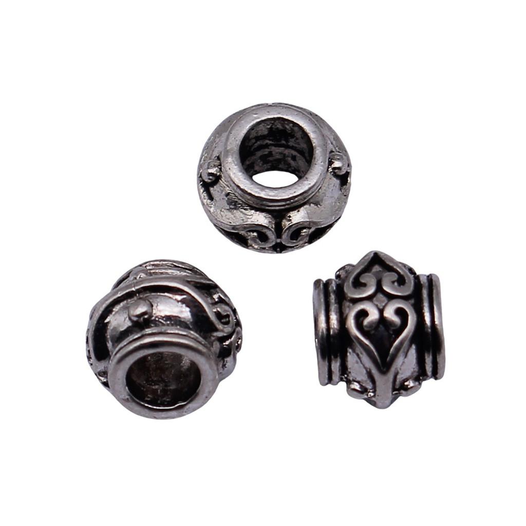 Multi Color Spacer Beads Ornate Metal Big Hole Beads For Jewelry Projects