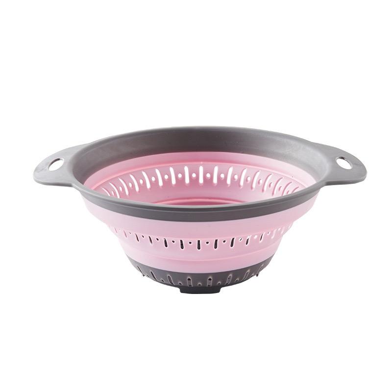 JOYBLISS Collapsible Silicone Kitchen Storage Basket Multi-use Fruit Vegetable Drainer Foldable Kitchen Bar Draining Colander Organzier