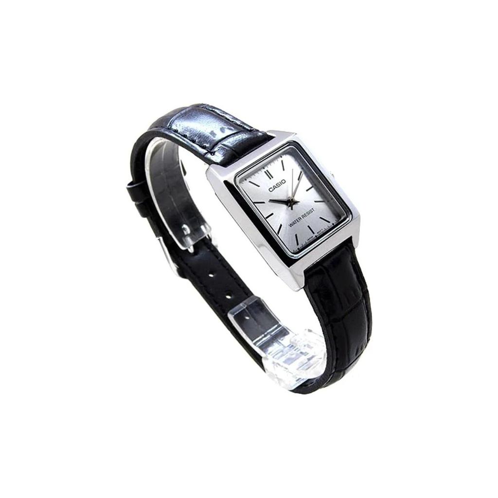 Casio Standard Series Silver Square Retro Art Quartz Movement Leather Strap Watch Women watches LTP-V007L-7E1