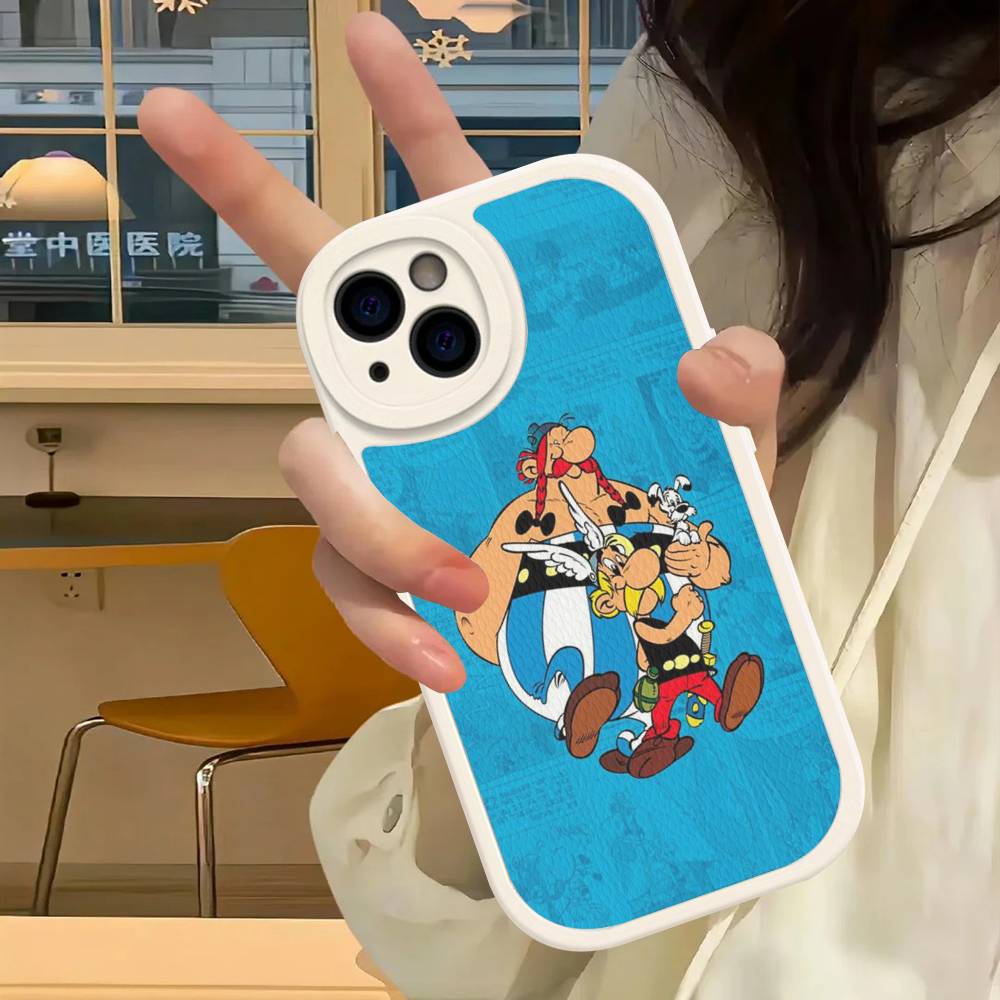 

A-Asterix Y-O-Obelix Leather Phone Case For IPhone 16 15 14 13 12 11 Pro Max Plus Shockproof Cover iPhone 14