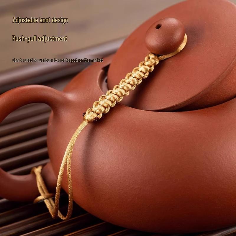 Handmade Zisha Teapot Lid Rope - Protective Anti-Drop Rope for Kung Fu Tea Ceremony
