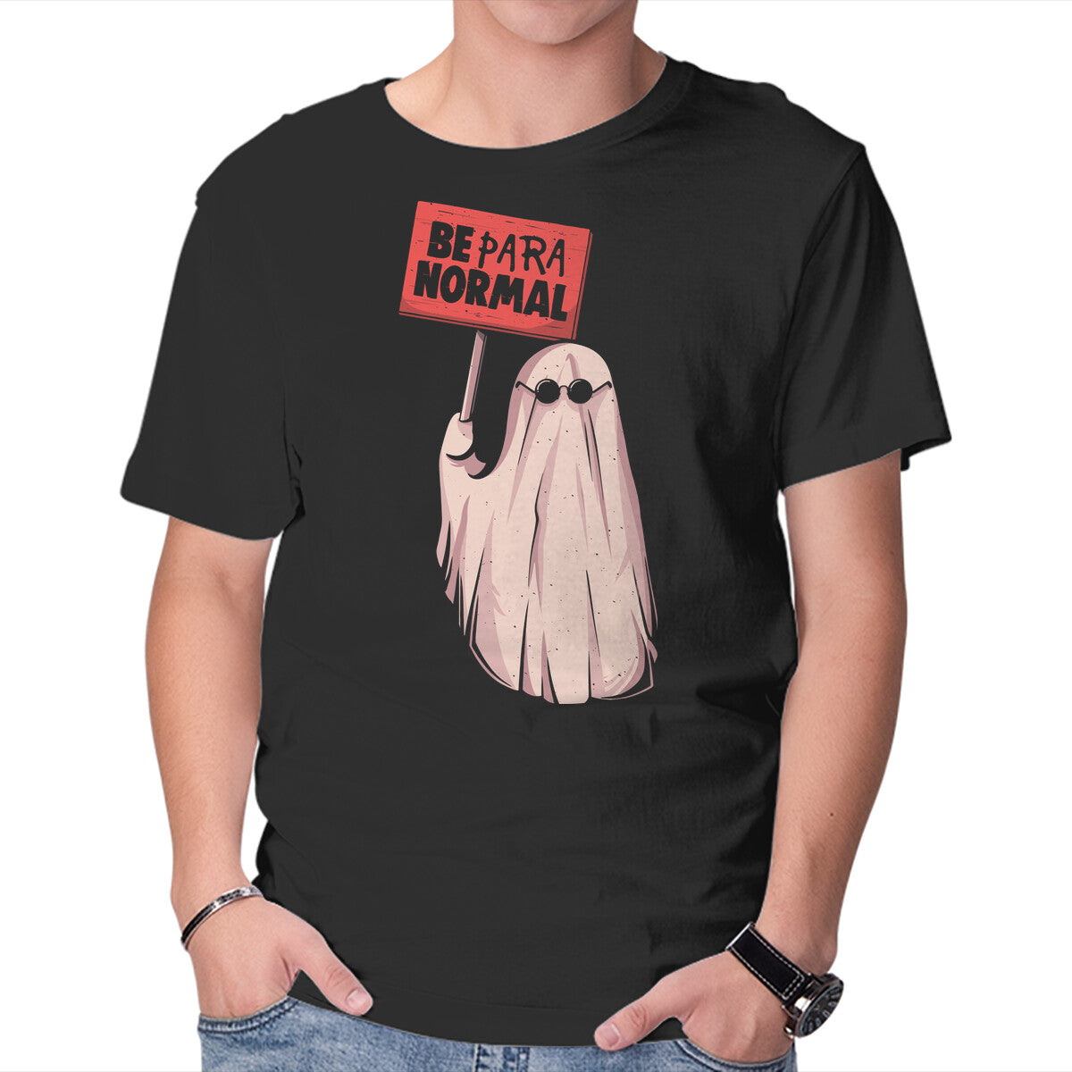 Unisex Crew Neck T-Shirt Be Paranormal Graphic Short Sleeve Casual Tee XXXL