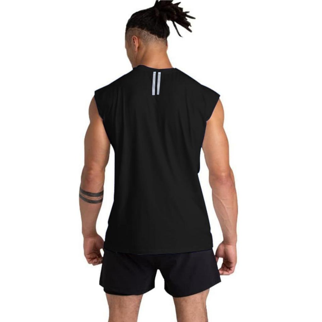Maglietta da Uomo Senza Maniche Girocollo Tessuto di Cotone Vestibilità Muscolare Tank Top Basic Monocolore per Palestra Allenamento Abbigliamento Sportivo