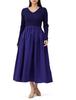 Vestido Tricô Lavável Bis Azul Tamanho Sub F Gola V, Feminino, BVE43180, (45),