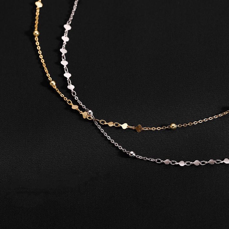 Heart-Shaped Bead Clavicle Chain Choker Necklace - High-End, Simple, Retro Design