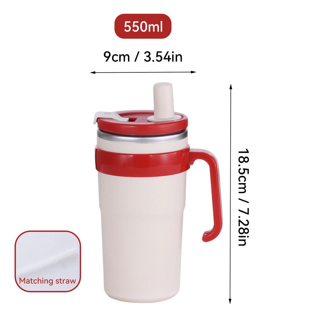 Portable Large Capacity Insulated Water Cup With Straw&Tea Strainer 304 Stainless Steel Leak-proof Water Bottle Drinkwa