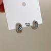 Butterfly Oil Drip Metal Hoop Earrings - Women's Retro Simple Studs with Unique Design 