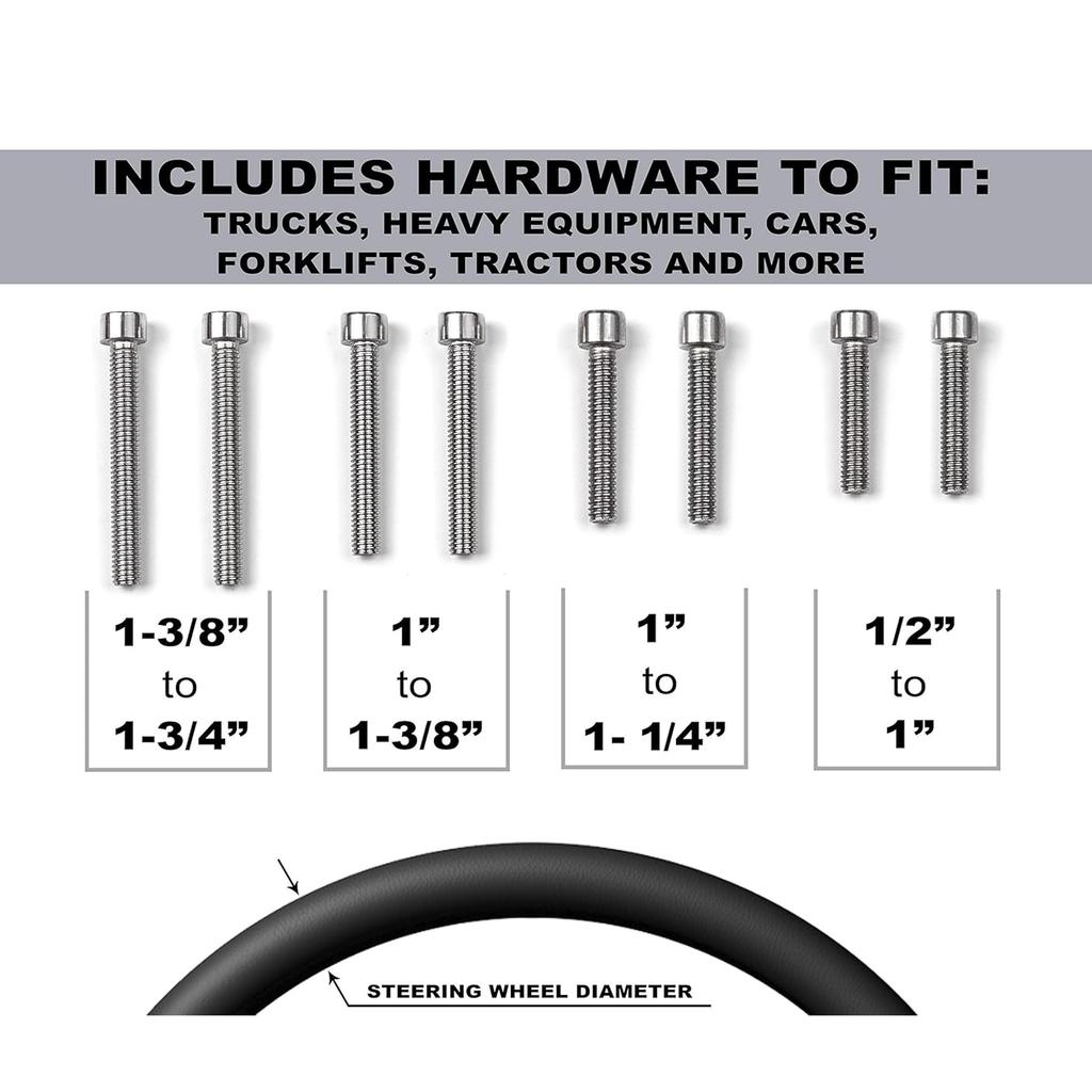 Premium Automotive Steering Wheel Spinner Universal Fit for Lawn and More - Cars, Trucks, Tractors, Mowers, Forklifts,