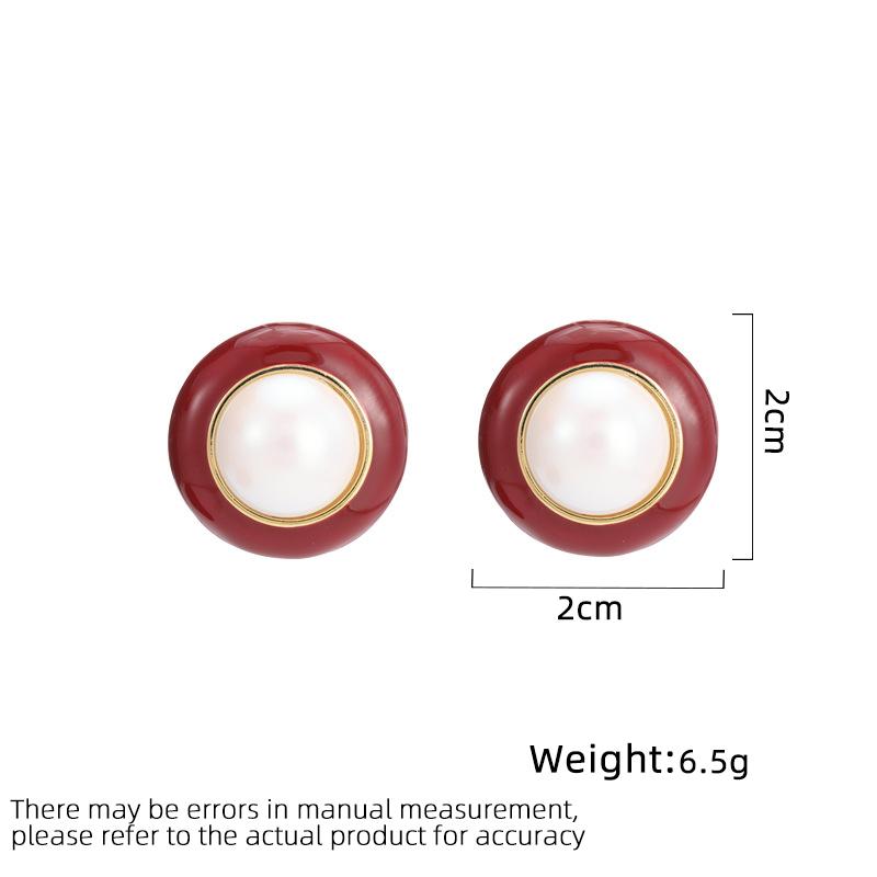 Women's Light Luxury Design Elegant Drip Oil Geometric Circular Earrings Fashionable And Versatile, Niche Design Earrings