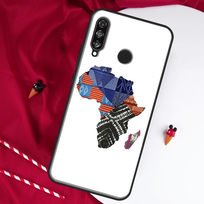 Map of Africa African Fabrics For Huawei Nova 10 SE 9 5T 12s 12i 11i Y91 Y90 Y60 Y70 Y72 Y61 P20 P30 P40 Lite P60 Pro Case