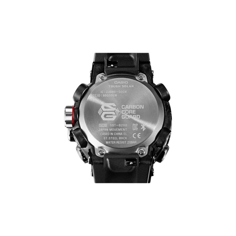 Casio G-STEEL Series-Disc Dual Display Sports Watch Fashionable and Simple Solar Quartz Movement Resin Strap Japanese and Korean Watch GST-B200B-1AER