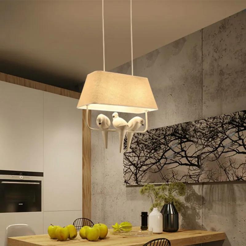 Nordic Bird Lamp Simple Chandelier Design Living Room Bird Pendant Lights Study Dining Room Birdcage Hanging Lamps Home Decor