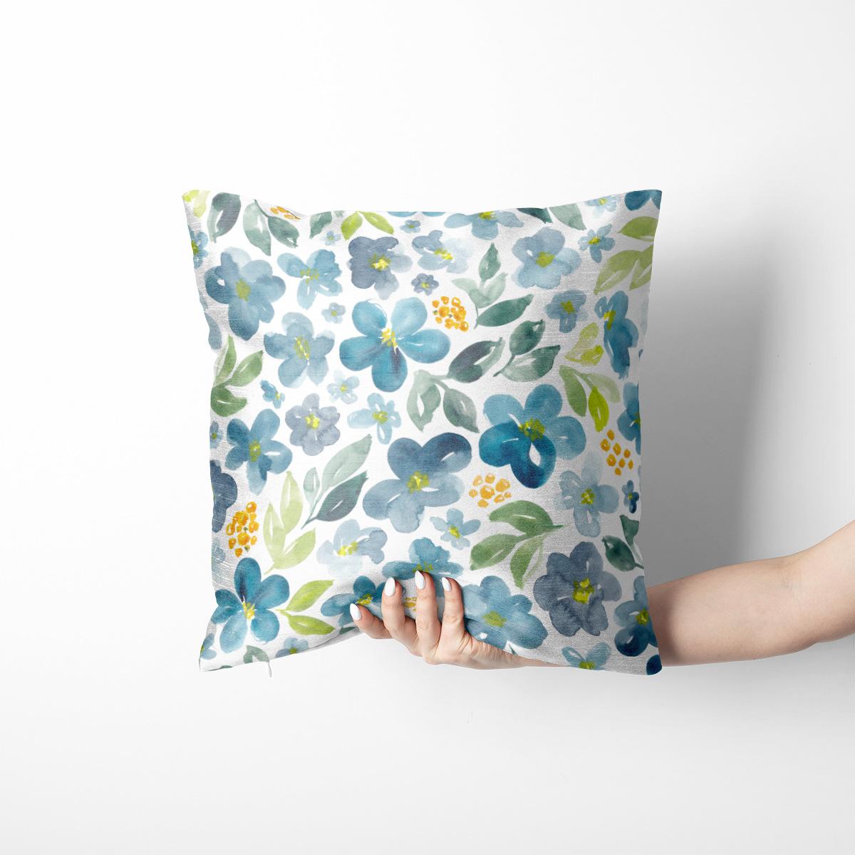 

Lamp Luxury Imitation Silk Floral Pillow Digital Printing European Style Pillow Case Living Room Sofa Ornament Pillow 45Cm with core