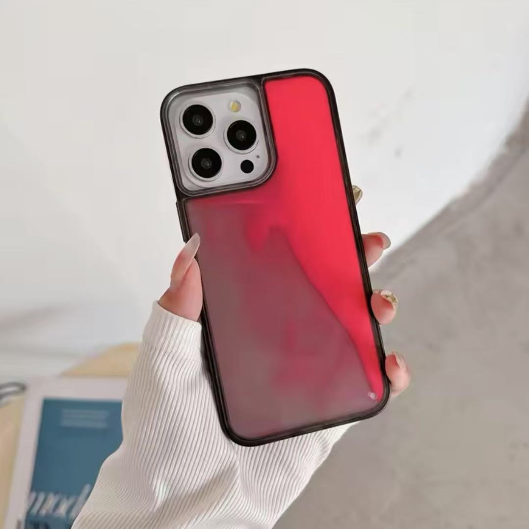 

Светящийся чехол с зыбучим песком для iPhone 16 15 14 13 12 Pro Max Plus, светящийся в темноте, с жидкими блестками, противоударный чехол, Fundas iPhone 15 красный