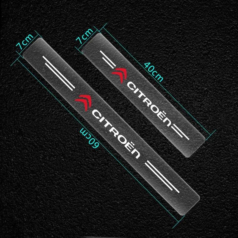 4PCS Car Threshold Protector Transparent Decorative Badge Sticker for Citroen ELYSEE DS5 DS5LS C4L DS3 DS4 DS6 C1 C2 C3 C4 C5 C6