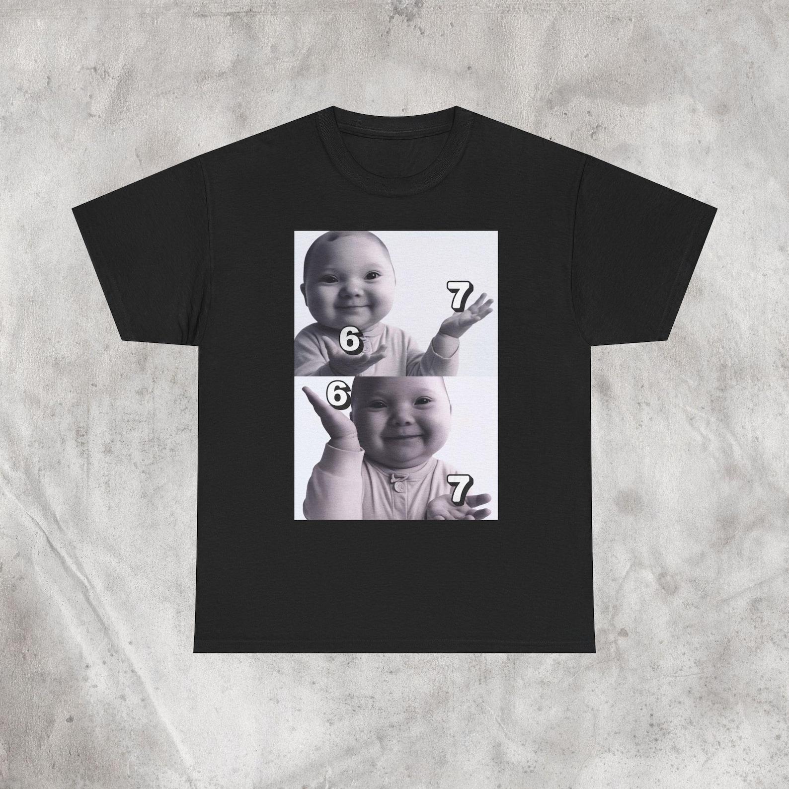 Brainrot Ai Niche Baby 6 7 T-Shirt, BrainRot Posted Up Niche baby Meme 67Meme, Niche AI Baby Meme tee,Genz Brainrot Tee,67Tee,GenzHumor S