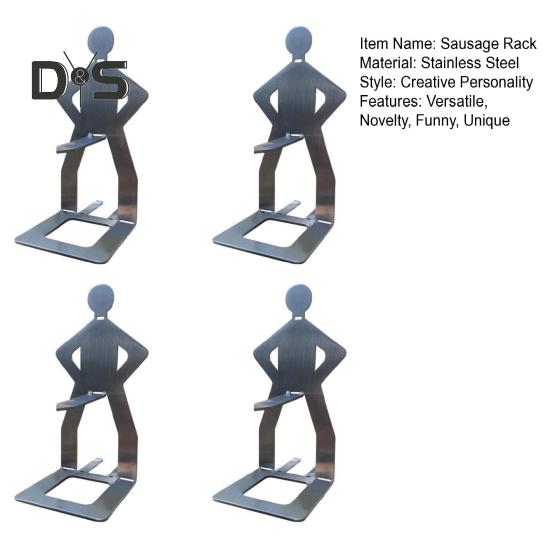 Nerezový stojan na grilování klobás BBQ, stojan na pečení hot dogů ve tvaru člověka, víceúčelový nepřilnavý stojan na klobásy a masové kuličky